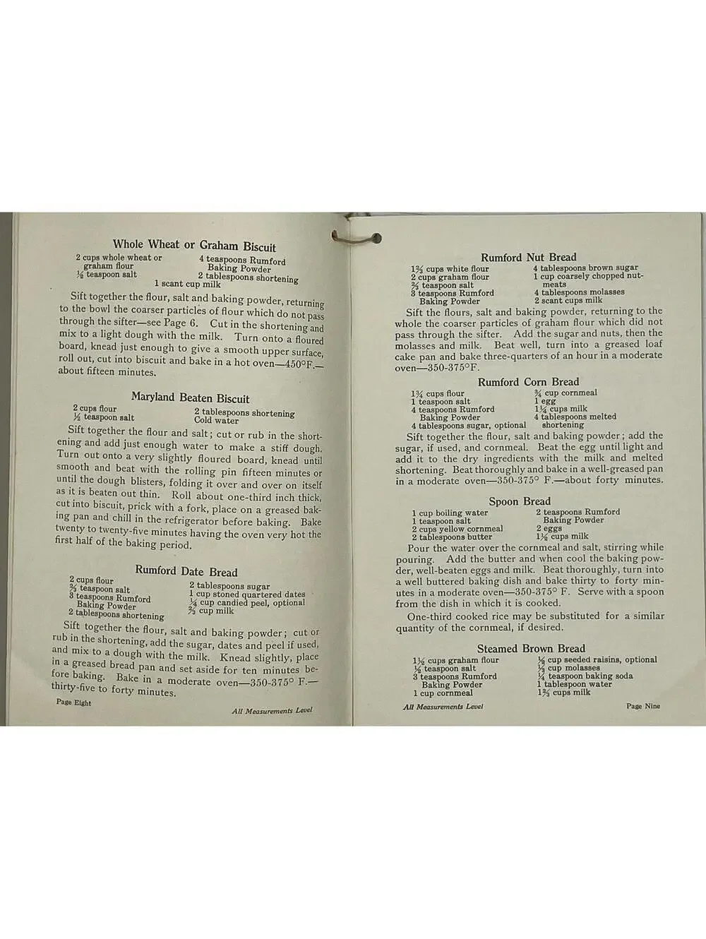 1920s Rumford Baking Powder Cookbook: Vintage Kitchen Recipes